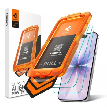 Spigen Glas.tR AlignMaster Slim 3-Pack Tempered Glass Screen Protector for Apple iPhone 17