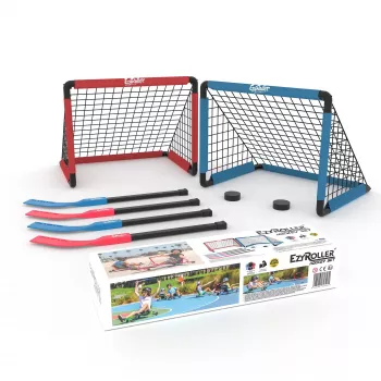 EzyRoller EZ-HOCKEY zestaw do gry w hokeja dla 4 osób (bramki, krążki, kije)