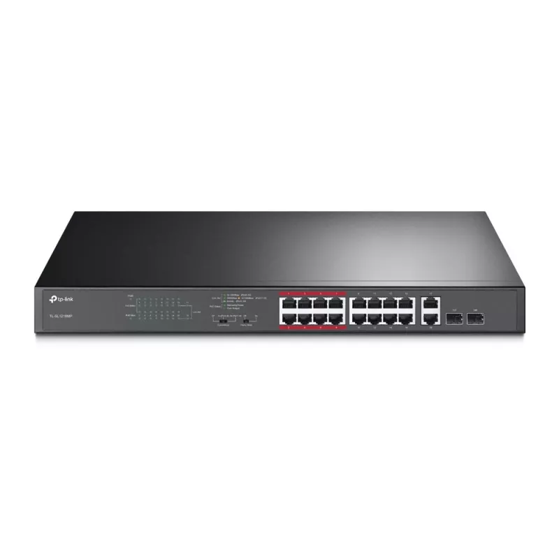 TP-Link TL-SL1218MP 18-Port Gigabit Unmanaged PoE+ Switch (16 PoE+ Ports, 150W Budget)