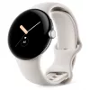 Google Pixel Watch Polished Silver Stainless Steel 41mm Chalk Active Band