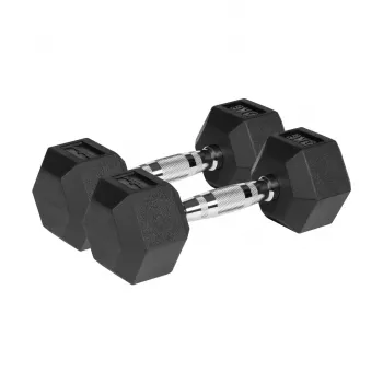 REBEL ACTIVE Hantle żeliwne powlekane gumą 2x5 kg