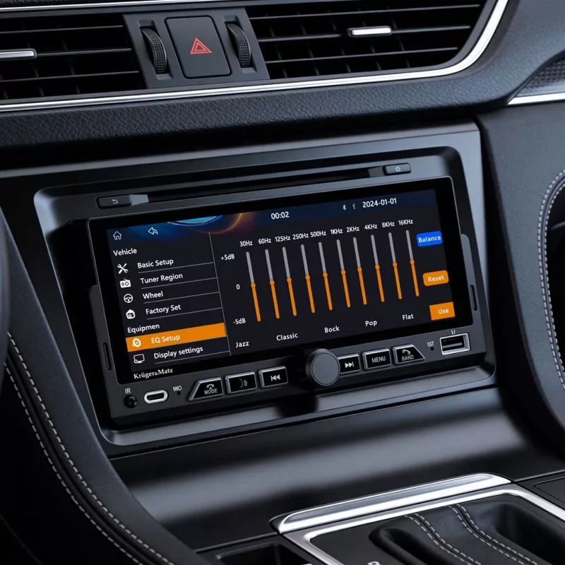 KRUGER & MATZ KM2017 1DIN Car Radio z Apple CarPlay i Android Auto