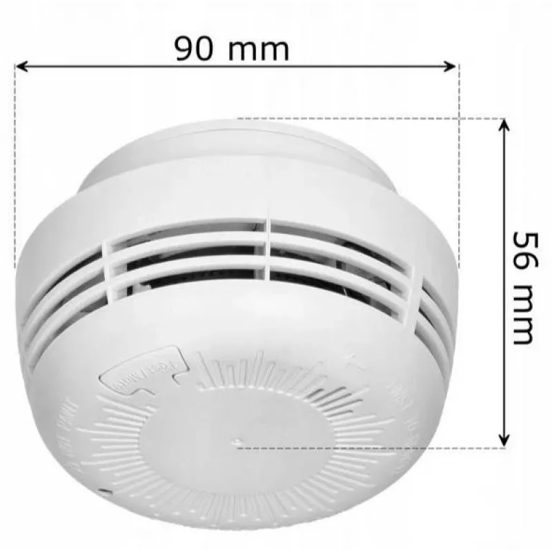 ORNO OR-DC-634 Fotoelektryczna Czujka Dymu z Baterią 9V, Alarm 85 dB, EN 14604