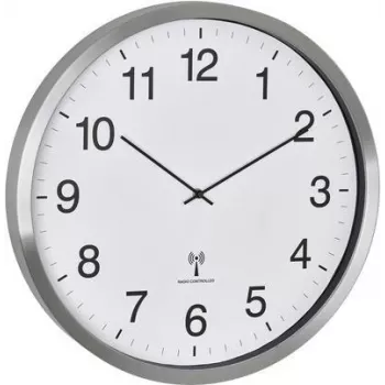 TFA Dostmann 60.3548.02 XXL Zegar ścienny sterowany radiowo 508 mm x 65 mm Biały Srebrny Duży wyświetlacz