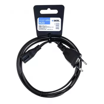 iBox KZ3 Przewód zasilający, Euro 2-pin do IEC C7 (figure-8), czarny