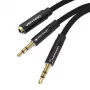 Vention BBLBAB Przewód rozdzielający audio 3.5mm żeński na 2x męski, 0.6m, czarny
