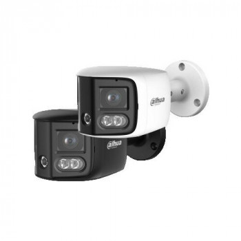 DAHUA IPC-PFW31259S-A180-E2-AS-PV-0280B 5MP dwuobiektywowa panoramiczna zewnętrzna kamera sieciowa z aktywnym odstraszaniem, dwukierunkowym audio oraz PoE/Wi-Fi