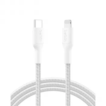 Belkin BOOSTCHARGE Pleciony kabel USB-C do Lightning 2m Biały