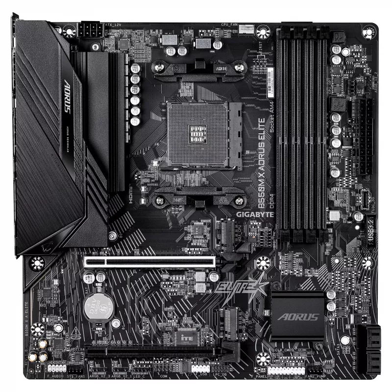 GIGABYTE B550M X AORUS ELITE AM4 Micro-ATX Płyta główna, AMD B550, 4x DDR4, HDMI/DP, 2x M.2, 2.5GbE, Wi-Fi 6E
