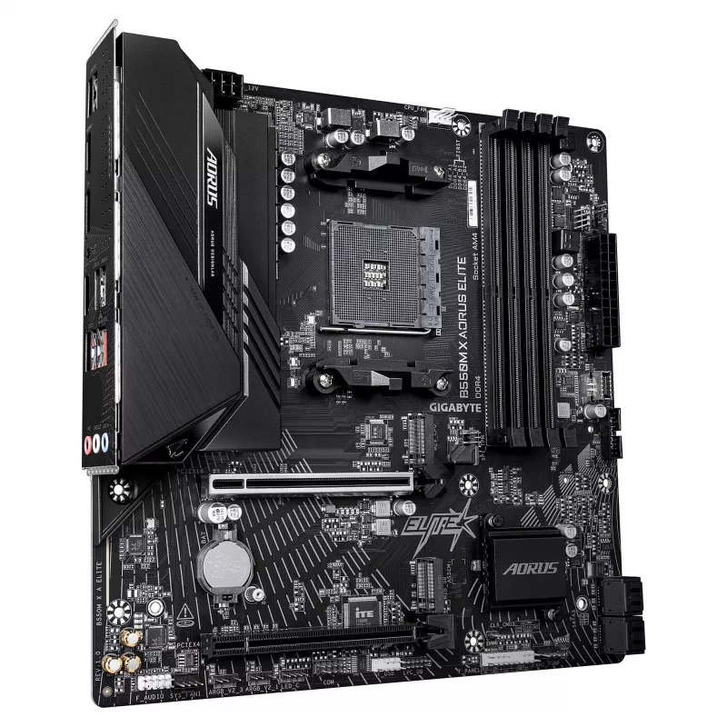 GIGABYTE B550M X AORUS ELITE AM4 Micro-ATX Płyta główna, AMD B550, 4x DDR4, HDMI/DP, 2x M.2, 2.5GbE, Wi-Fi 6E