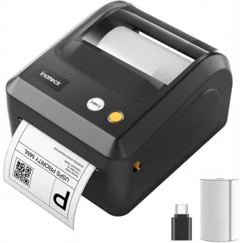 Inateck PR50 Bezpośrednia drukarka etykiet termicznych, 203 DPI, 170 mm/s, USB i Bluetooth, czarna