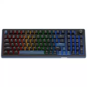 Klawiatura gamingowa Ducky OK-M 98, układ 98%, Hot-Swappable, podświetlenie RGB, ANSI US, przełączniki liniowe KTT Wine Red
