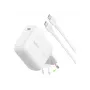 Belkin BOOSTCHARGE 100W USB-C GaN ładowarka ścienna z kablem USB-C na USB-C 1,5 m - Biała