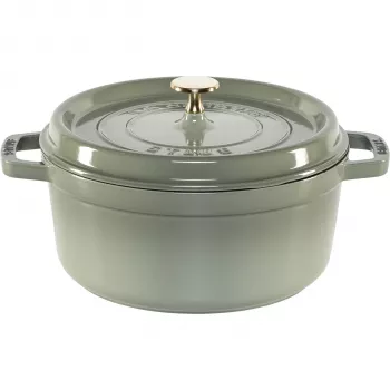 Staub La Cocotte 24cm Okrągłe Cocotte, Eukaliptus, Żeliwo