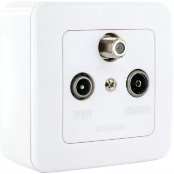 Schwaiger SAT 2,5 dB gniazdo odczepowe pojedyncze, 3 wyjścia, złącze F, IEC TV/Radio, podtynkowe, białe