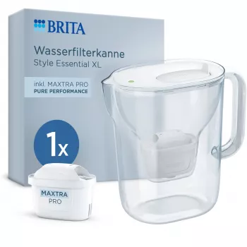 BRITA Style Essential XL Biały dzbanek filtrujący do wody z wkładem filtrującym MAXTRA PRO Pure Performance