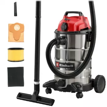 Einhell TC-VC 3055 SA Odkurzacz mokry i suchy z gniazdkiem elektrycznym, 55L zbiornik ze stali nierdzewnej, 1500W