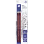 Ołówki grafitowe STAEDTLER Tradition Jumbo HB trójkątne, opakowanie 2 sztuki, czarne z klasycznymi paskami