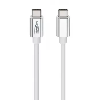 ANSMANN USB-C do USB-C kabel do danych i ładowania 1,2 m biały 60W