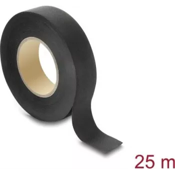 Taśma materiałowa Delock 25 m x 19 mm, ręcznie zrywalna, samoprzylepna, czarna