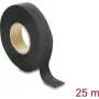 Delock Taśma materiałowa 25 m x 19 mm, odporna na rozdarcie, samoprzylepna, czarna