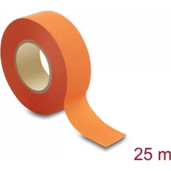 Delock Taśma materiałowa samoprzylepna 25 m x 25 mm, zrywalna ręcznie, pomarańczowa