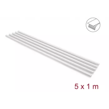 Delock Samoprzylepny Kanał Kablowy z Suwakiem 15 x 10 mm - 1 m, 5 szt., Biały