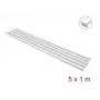Delock Samoprzylepny Kanał Kablowy z Suwakiem 15 x 10 mm - 1 m, 5 szt., Biały