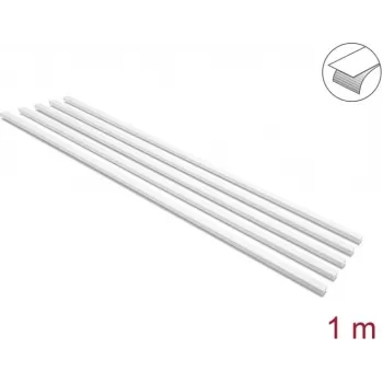 Delock Samoprzylepny Kanał Kablowy z Suwaną Pokrywą 20 x 10 mm, 1 m, 5 szt., Biały