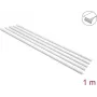Delock Samoprzylepny Kanał Kablowy z Suwaną Pokrywą 20 x 10 mm, 1 m, 5 szt., Biały