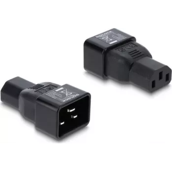 Delock IEC 60320 C20 na C13 Adapter zasilania, wtyk męski do gniazda żeńskiego, 10 A, 250 V, prosty, czarny