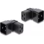 Delock IEC 60320 C20 na C19 przejściówka zasilająca, męska na żeńską, 16 A, kąt 90°, czarna