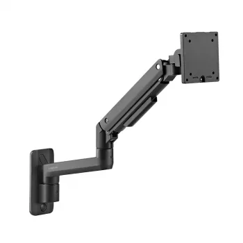 LogiLink BP0169 Aluminiowe ramię do monitora z gazowym sprężyną do wyświetlaczy 17–49 cali, do 20 kg, mocowanie na krawędź biurka i przelotowe, pełny zakres ruchu, czarne