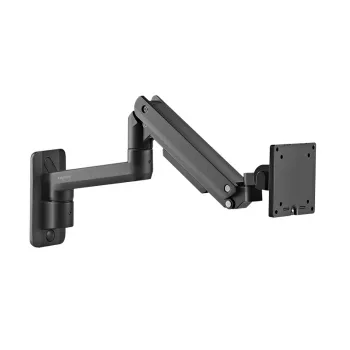 LogiLink BP0169 Aluminiowe ramię do monitora z gazowym sprężyną do wyświetlaczy 17–49 cali, do 20 kg, mocowanie na krawędź biurka i przelotowe, pełny zakres ruchu, czarne