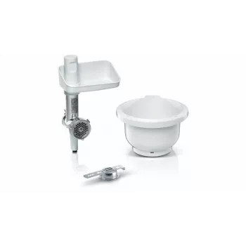 Bosch MUZS2BS Nakładka do mielenia do maszyn kuchennych MUM Series 2 i 5 – ostrze ze stali nierdzewnej, tarcza 4,5 mm, nakładki do kiełbas i kibbeh