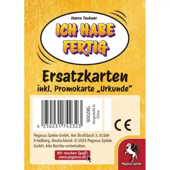 PEGASUS Ich habe fertig - Karty zastępcze z certyfikatem promocyjnym (dodatek)