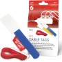 LABEL THE CABLE LTC 2630-10 Zestaw wielorazowych opasek kablowych rzep z etykietami, mieszane rozmiary i kolory, 10 sztuk