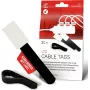LABEL THE CABLE LTC 2610-30 Wielokrotnego użytku opaski kablowe rzep z polem do etykiety, czarne, 30 szt.