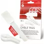 LABEL THE CABLE LTC 2620-30 Wielorazowe opaski kablowe z rzepem i etykietami do pisania, białe, 30 szt.
