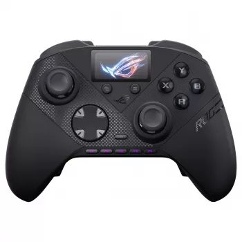 ASUS ROG Raikiri II Pro Kontroler do gier PC - tryb potrójny (USB-C, 2.4GHz RF, Bluetooth 5.0), wyświetlacz OLED, 4 programowalne łopatki, ESS DAC, czarny