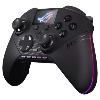 ASUS ROG Raikiri II Pro Kontroler do gier PC - tryb potrójny (USB-C, 2.4GHz RF, Bluetooth 5.0), wyświetlacz OLED, 4 programowalne łopatki, ESS DAC, czarny
