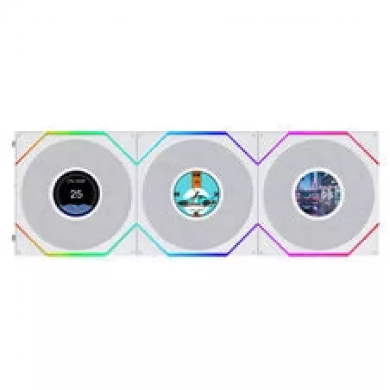 Lian Li UNI FAN TL120 LCD FLEX Wireless ARGB Reverse 3-Pack Biały 120mm Wentylator obudowy