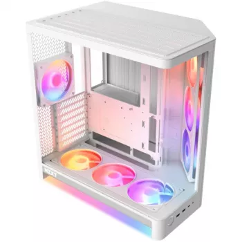 NZXT H6 RGB+ 2026 Mid-Tower Airflow Gaming Case Biały, hartowane szkło