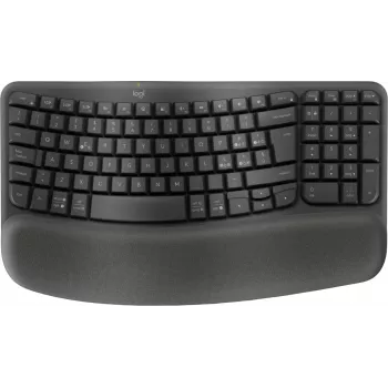 Logitech Ergo Series Wave Keys for Business Bezprzewodowa Klawiatura Ergonomiczna, Układ Włoski, Grafitowy