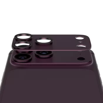 PanzerGlass Fender Ochrona Obiektywu Aparatu dla iPhone 15 Pro / 15 Pro Max - Ciemna Wiśnia