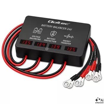Qoltec 48V Balanser baterii do 4 x 12V baterii | 10A | AGM GEL LiFePO4 | LED
