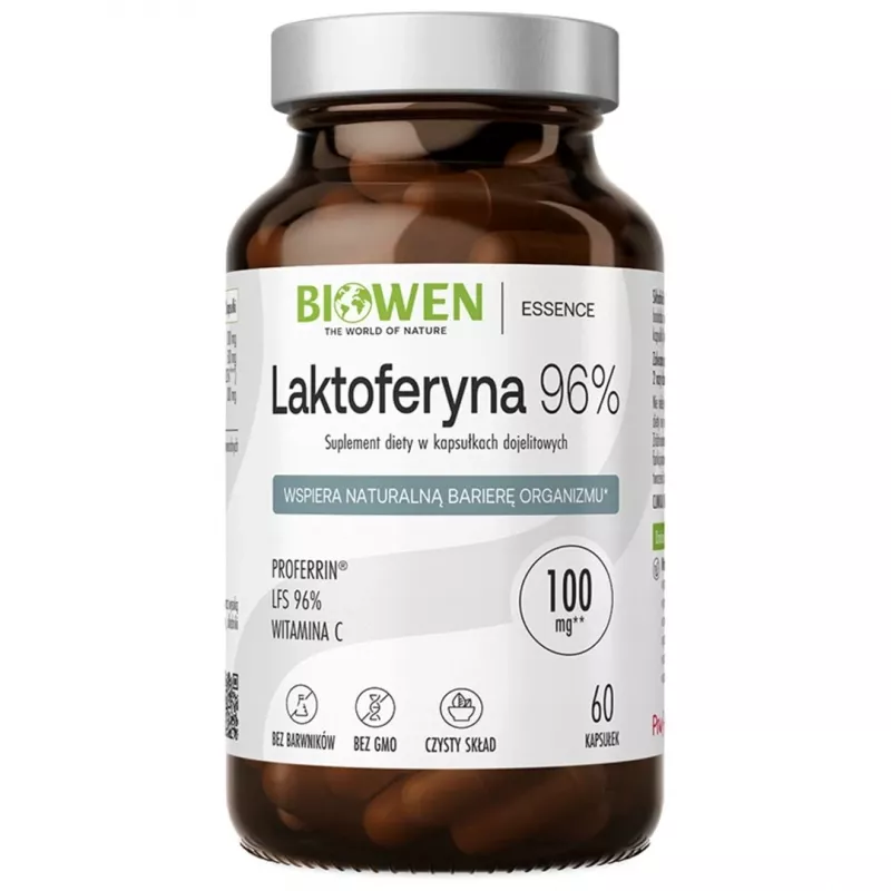 BIOWEN Lactoferrin 96% – 60 kapsułek – Wysokiej czystości laktoferryna bydlęca suplement diety