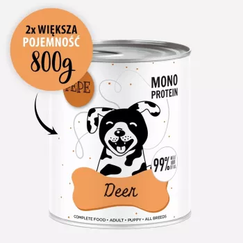 Paka Zwierzaka Pepe Jeleń Mokra Karma dla Psa z Jeleniem 800g