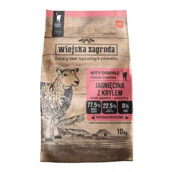 WIEJSKA ZAGRODA Sucha karma dla kota z jagnięciną i krylem - 10kg