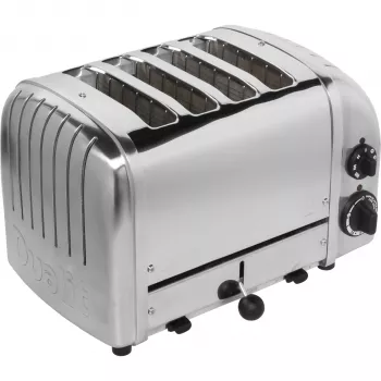 Toster Dualit Vario 47030 4-sloty, polerowana stal nierdzewna, 2200 W, bardzo szerokie szczeliny, funkcje rozmrażania i bajgla